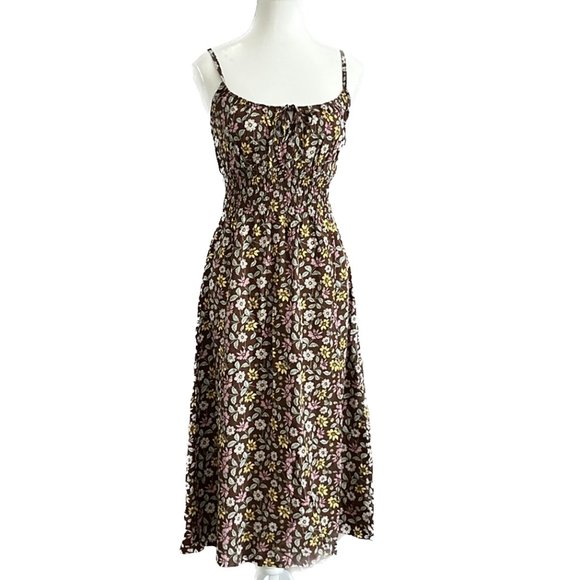 2/$25  NWT Bluenotes Floral Print Midi Dress with Slit - Small - Picture 3 of 10